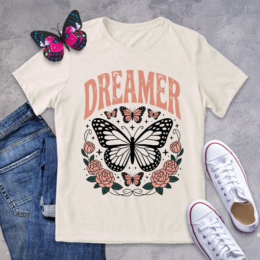 En Tri-matière Papillon de Dreamer rétro et T-shirt Rose
