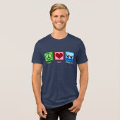 En Tri-matière Peace Love Water Polo Tri-Blend T-Shirt (Recto plein)
