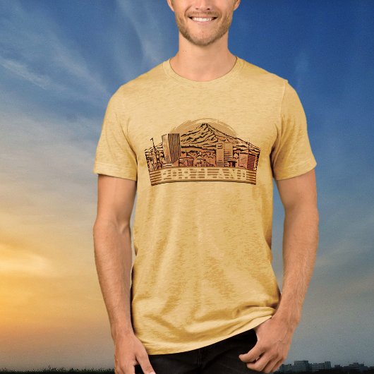 En Tri-matière Portland Black Skyline Graphic T-Shirt