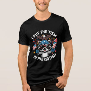En Tri-matière Raton laveur patriotique, T-shirt drôle du 4 juill