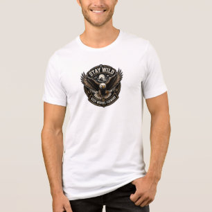 En Tri-matière Reste Sauvage Continue D'Avancer T-Shirt Aigle