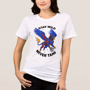 En Tri-matière Restez Sauvage Jamais Dompté Graphique T-Shirt Cyb