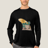 En Tri-matière Retro Surf Fin Beach Scene T-Shirt (Recto)
