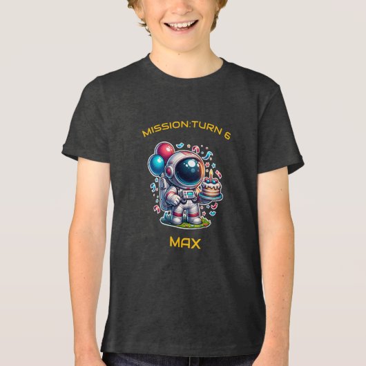En Tri-matière Space Explorer Astronaut Birthday T-Shirt Boy (Recto)