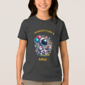 En Tri-matière Space Explorer Astronaut Birthday T-Shirt Boy (Recto)