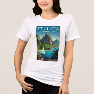 En Tri-matière St Lucia Caribbean Jewel T-Shirt