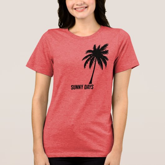 En Tri-matière Sunny Days T-Shirt - Minimalist Palm Tree Silhouet (Recto)