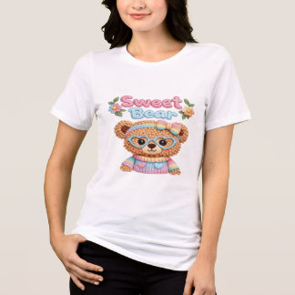 En Tri-matière Sweet Bear Cute Aesthetic T-Shirt