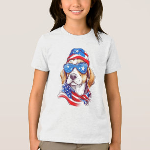 En Tri-matière T-shirt 4 juillet chien sublimation-66361