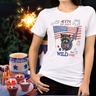 En Tri-matière T-shirt 4 juillet fille Raccoon sauvage