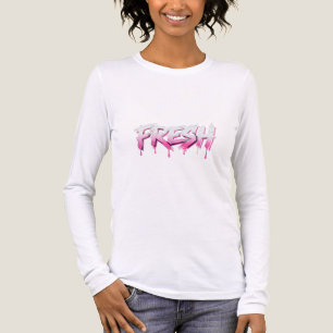 En Tri-matière T-Shirt à manches longues avec graffiti de peintur
