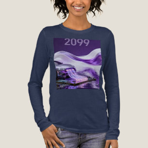 En Tri-matière T-shirt à manches longues avec paysage urbain cybe