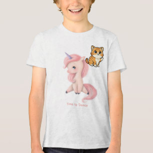 En Tri-matière T-shirt à motif de chat mignon