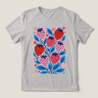 En Tri-matière T-shirt abstrait femme Sweet Harmony à la fraise