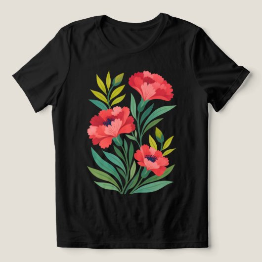 En Tri-matière T-shirt abstrait fleuri pour femmes Ruby Garden (Design Recto)