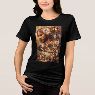 En Tri-matière T-Shirt Art Jésus-Christ Inspirational Chrétien