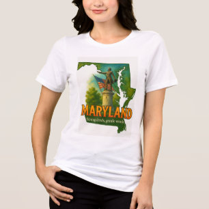 En Tri-matière T-shirt artistique de la Fierté d'État du Maryland