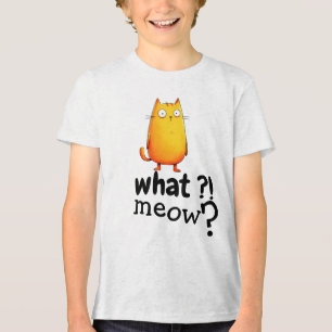 En Tri-matière T-shirt au chat orange aux grands yeux mignons F