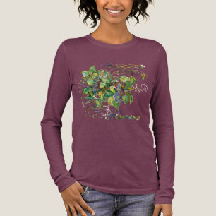 En Tri-matière T-shirt aux fleurs lilas