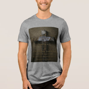 En Tri-matière T-shirt avec croix "Matthew 4:17 – Repentez-vous"