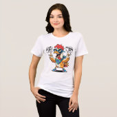 En Tri-matière T-Shirt avec mascotte de poulet drôle – Bande dess (Recto plein)