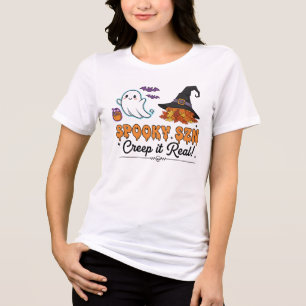 En Tri-matière T-shirt avec vibes mignonnes d'Halloween « Spooky