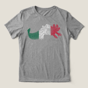 En Tri-matière T-Shirt Axolotl - ROUGE, BLANC & VERT - Drapeau du