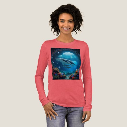 En Tri-matière T-shirt baleine. (Recto complet)