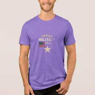 En Tri-matière T-shirt Bella+Canvas pour famille militaire fière