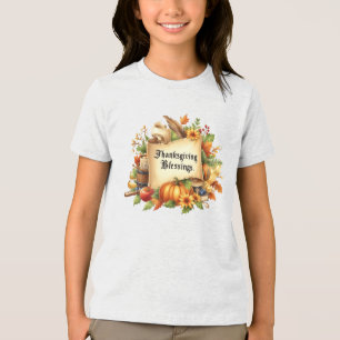 En Tri-matière T-shirt Bénédiction de Thanksgiving