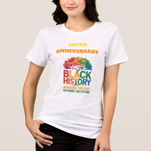 En Tri-matière T-Shirt Black History Month 100 Years (Recto)