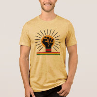 T-shirt Black Unity Power Poing levé Soleil levant