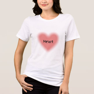 En Tri-matière T-shirt blanc à manches courtes avec motif de cœur