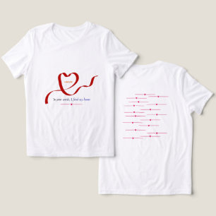 En Tri-matière T-Shirt blanc cœurs aquarelle rouge romantique.