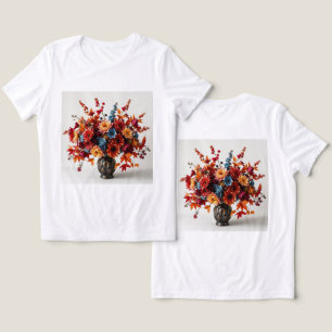 En Tri-matière T-shirt blanc pour femme Bouquet d'automne