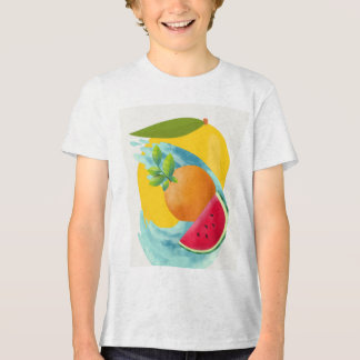 En Tri-matière T-shirt blanc unisexe pour enfants