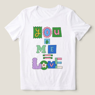 En Tri-matière T-shirt blanc valentine's jour pour cadeau