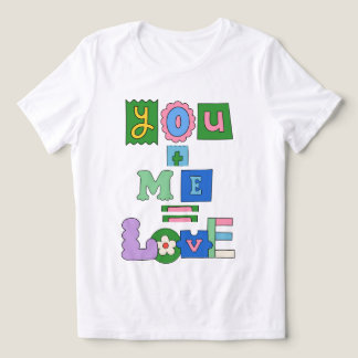 En Tri-matière T-shirt blanc valentine's jour pour cadeau
