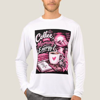 En Tri-matière T-Shirt Café et Énergie Matinale Esthétique