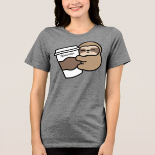 En Tri-matière T-Shirt Café Personnalisé & Paresseux