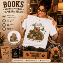 T-shirt Capybara lisant un livre – Juste un chapit