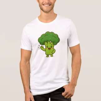 En Tri-matière T-shirt Caractère Brocoli Mignon Kawaii – Légume D