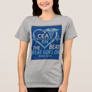 En Tri-matière T-shirt CEA RN Nurse Squad Heartbeat Caducée