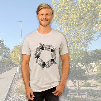 En Tri-matière T-Shirt Cercle de Poissons