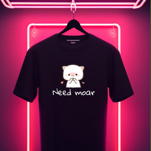 En Tri-matière T-shirt chat mochi mignon – 'En veux encore'