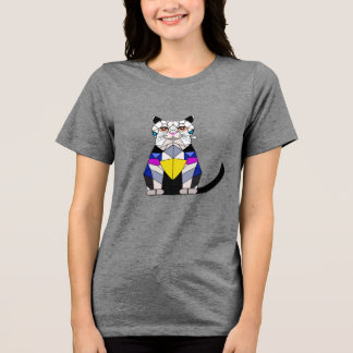 En Tri-matière T-Shirt chat motif chat