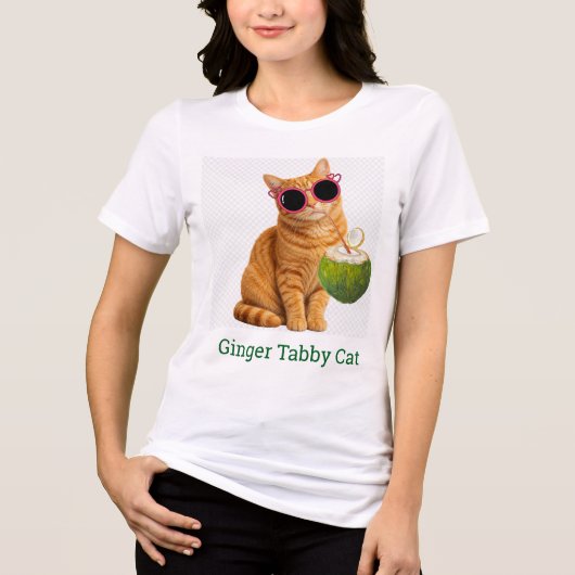 En Tri-matière T-Shirt Chat Tabby Rouquin (Recto)