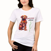 T-Shirt Chien Floral | Design de Chien de Fleur Mi