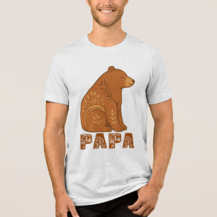En Tri-matière T-Shirt Classique Bohème Papa Ours