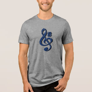 En Tri-matière T-Shirt Clé de Sol G#